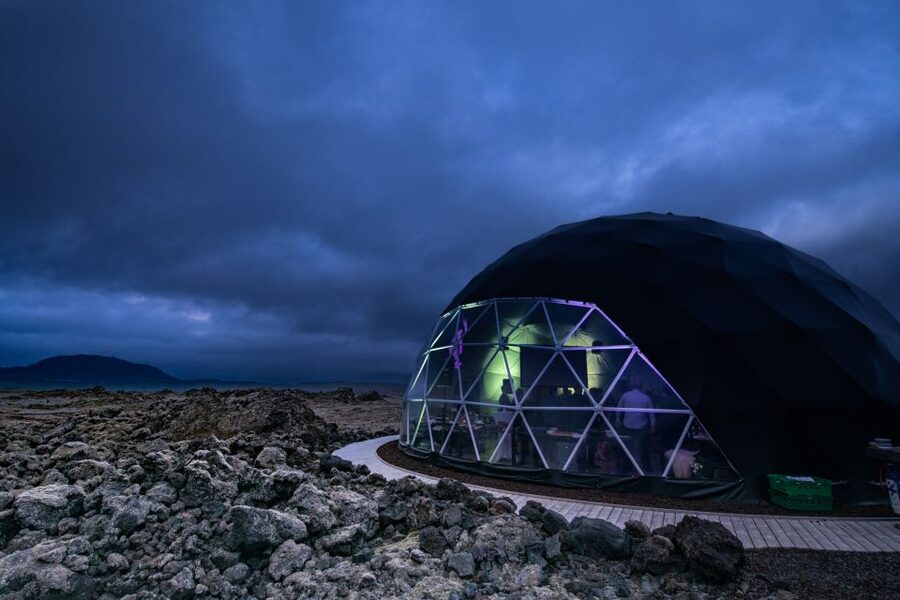 Aurora Basecamp: Northern Lights Nighttime Observation Tour - Arriving at the dome in Hafnarfjörður