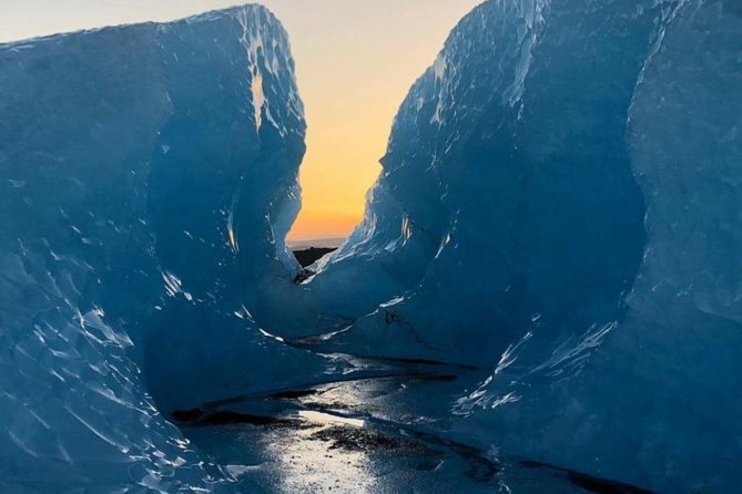 Crystal Blue Ice Cave Adventure - Entering the blue ice cave