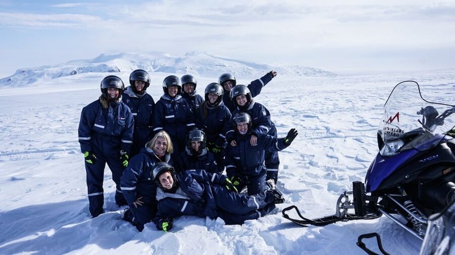 From Gullfoss: Langjökull Glacier Snowmobile Tour - From Gullfoss to the glacier by monster truck