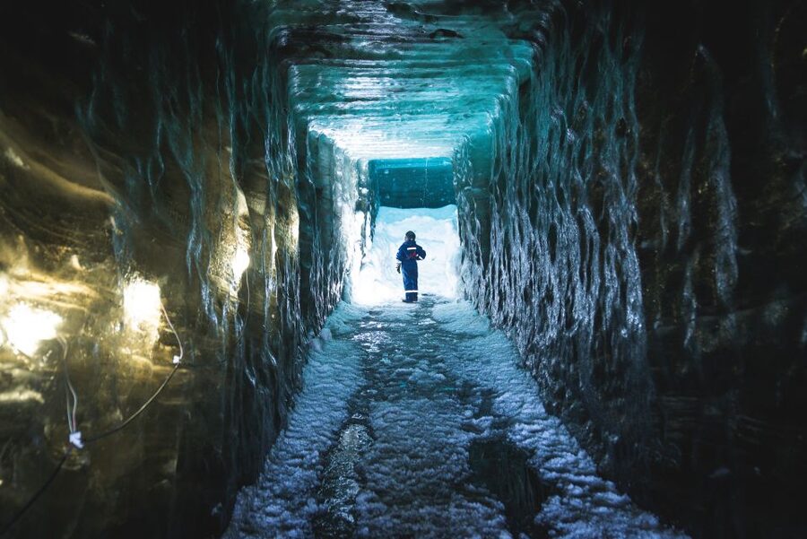 From Gullfoss: Langjökull Ice Cave and Snowmobile Tour - Returning by monster truck