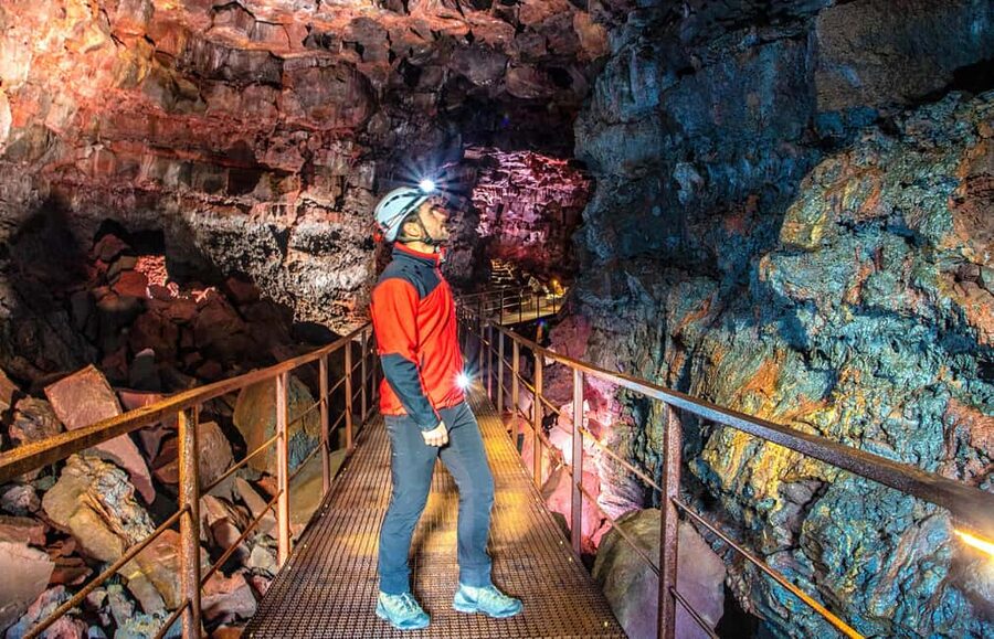From Reykjavik: Lava Caving Tour - Getting ready at the cave entrance