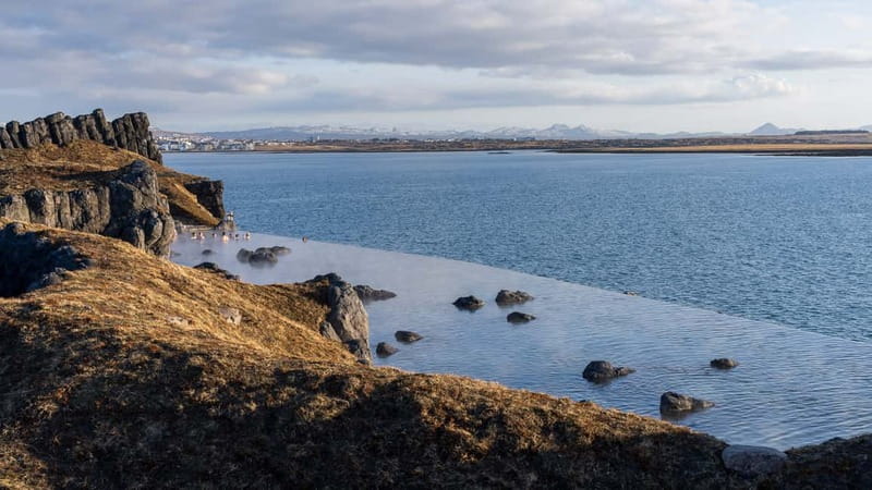 From Reykjavik: South Coast & Sky Lagoon Small-Group Tour - Lunch in Vík and the view toward Reynisdrangar