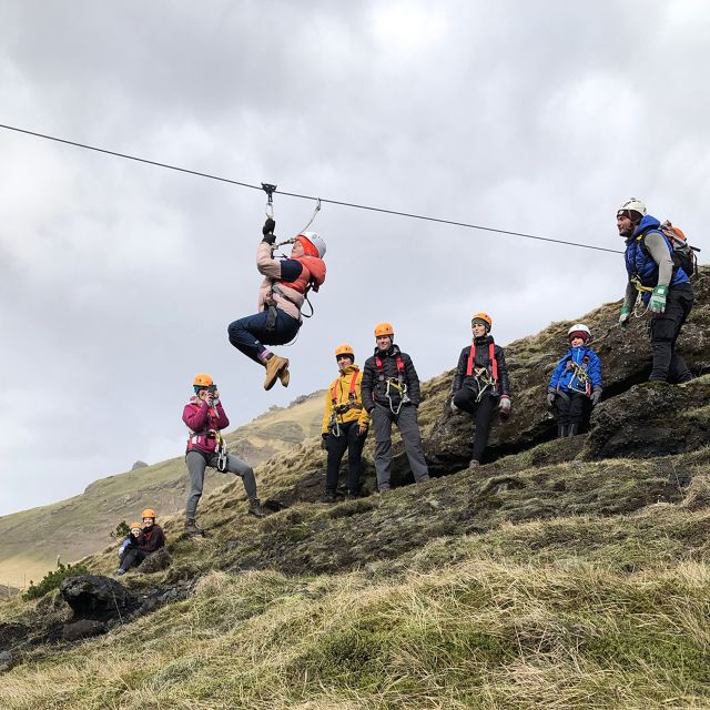 From Vík: Zipline and Hiking Adventure Tour - Grafargil, caves, and the Leap of Faith