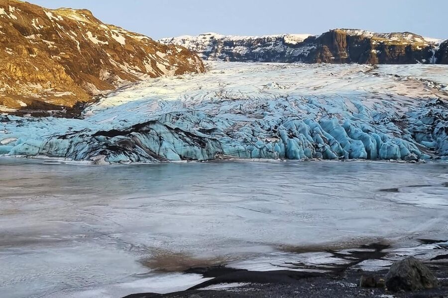 Glacier Hike, South Coast Iceland, Black Beach & Sky Lagoon - Walking across Sólheimajökull’s old ice