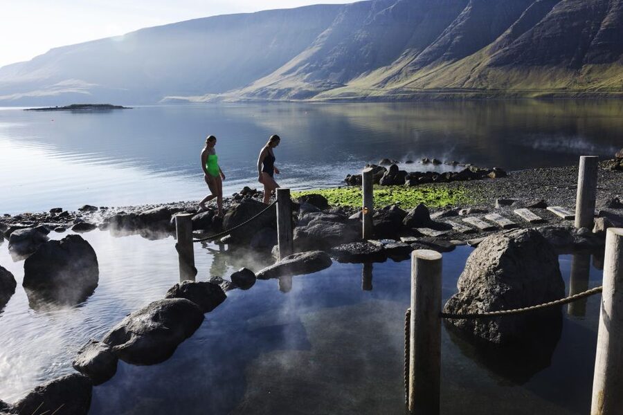 Hvammsvik Hot Springs: Admission Package - The sea access is the unusual feature