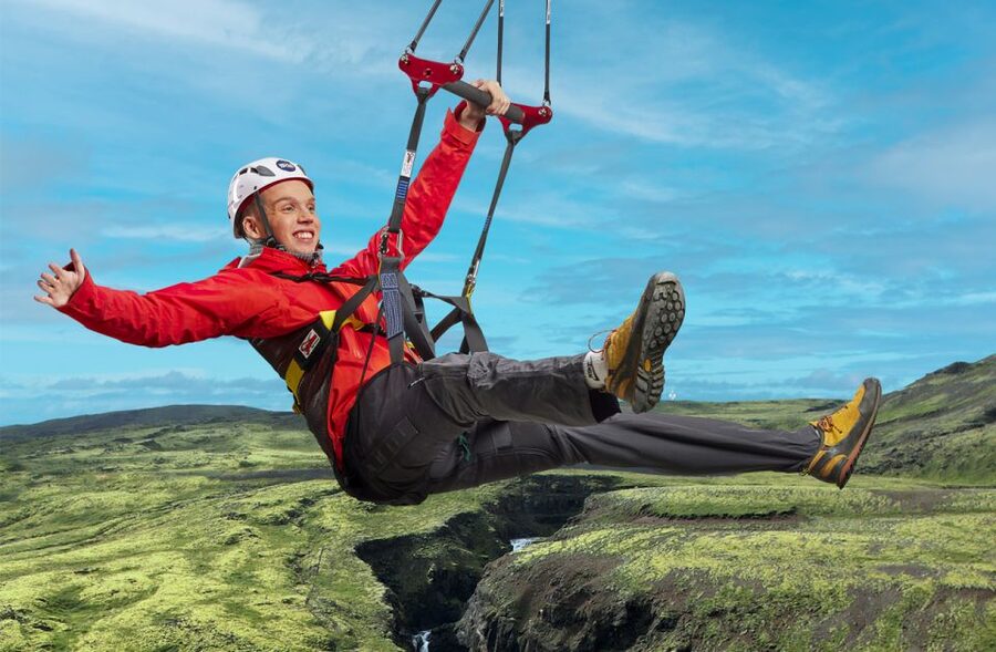 Hveragerdi: Mega Zipline Experience - Flying from Kambar toward Reykjadalur