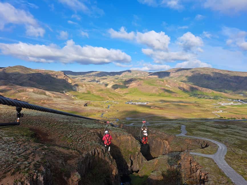 Hveragerdi: Mega Zipline Experience - A five-minute van ride to the Black Canyon
