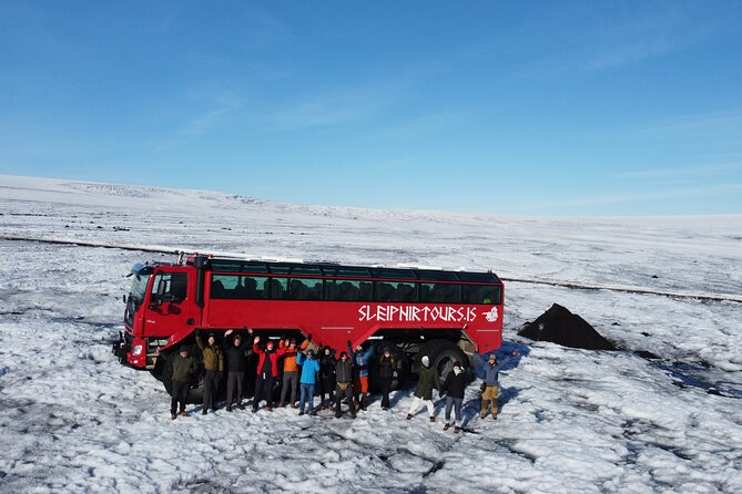 Ice Cave and Glacier Tour in Glacier Monster Truck from Gullfoss - Stepping onto Langjökull Glacier