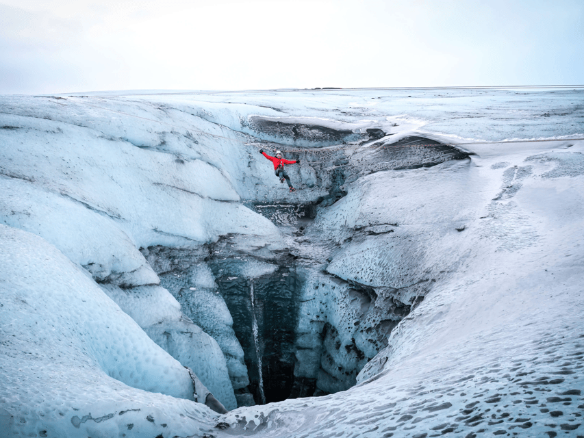 Iceland: Glacier Zip Line Tour with Hike or Ice Cave Visit - A zip line suspended over Icelandic ice