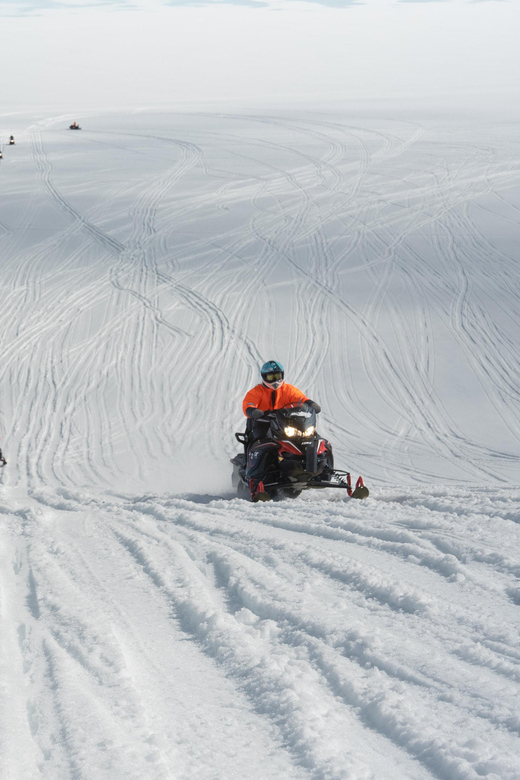 Into the Glacier: Snowmobile + Langjökull Ice Tunnel Combo - Sharing a snowmobile across Langjökull