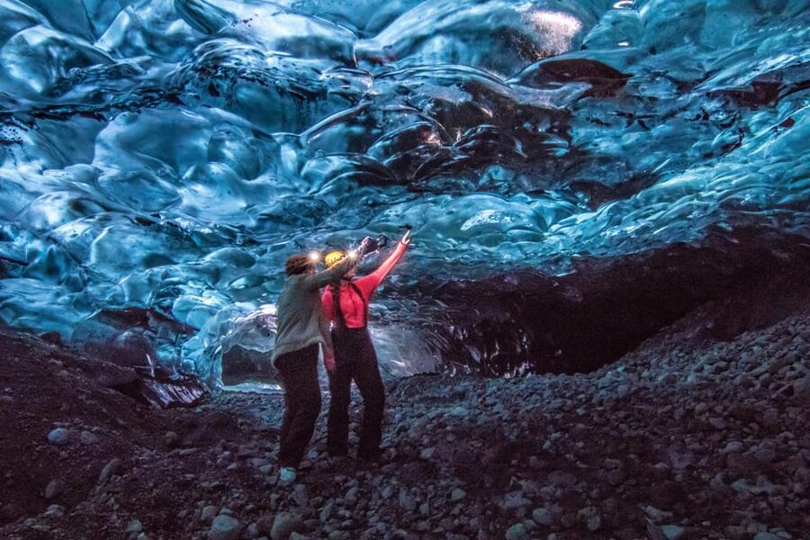 Jökulsárlón: Crystal Ice Cave Super Jeep Tour - Inside the cave, blue is never guaranteed