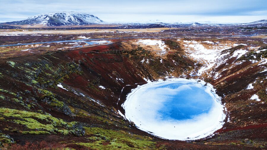 Kerið Volcanic Crater Admission Ticket - Walking the rim for the best broad view