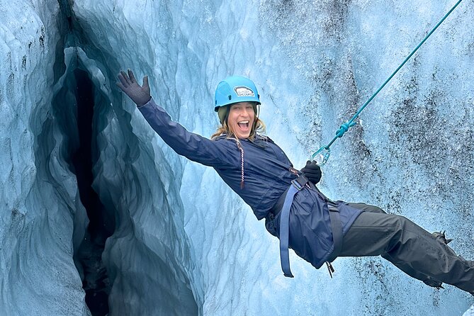 Private Extreme Encounter w/ ropes on Sólheimajökull Glacier - Rappelling into a crevasse