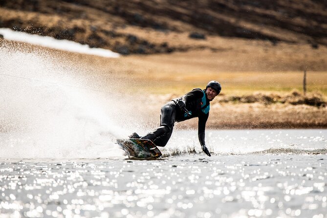 Private wakeboarding or waterskiing trip in Westfjords - Learning to stand up on the water