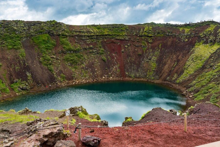 Reykjavík: Golden Circle Afternoon Tour - Kerid Crater: a red volcanic bowl at day’s end