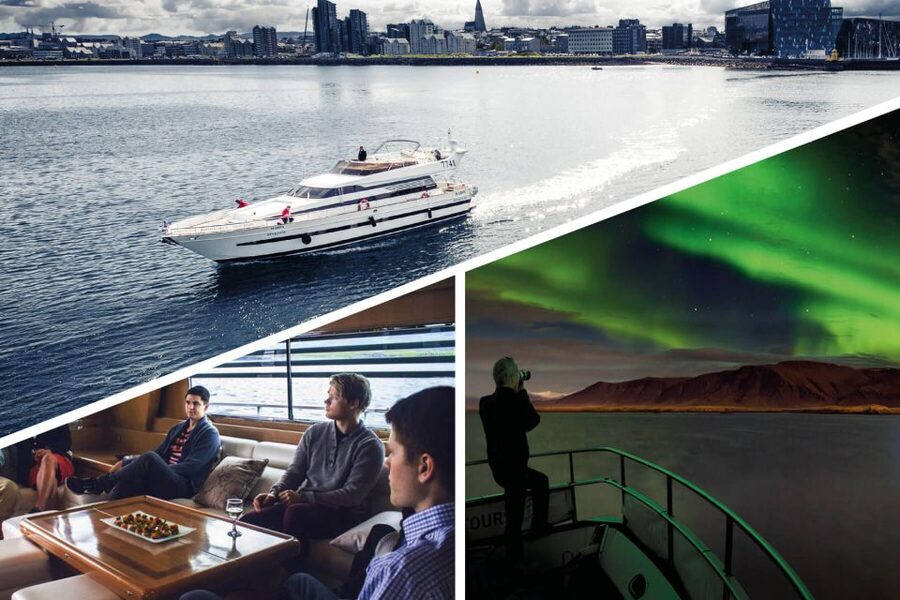 Reykjavik: Northern Lights Motor Yacht Cruise - Waiting for the aurora in the open bay