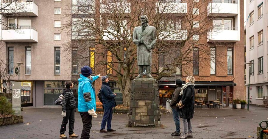 Reykjavik: Sightseeing Walking Tour with a Viking - Ingólfur Square, where Reykjavik begins