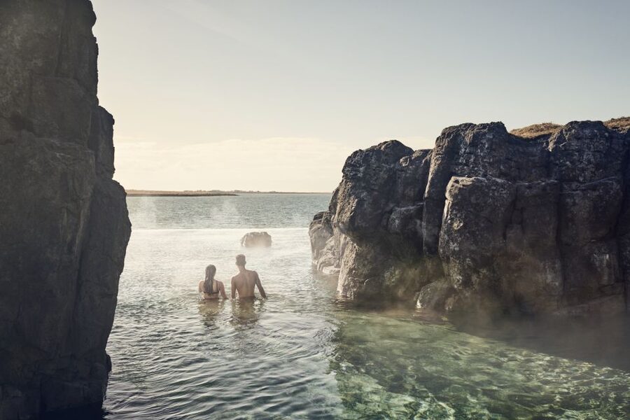 Hot water at the cliff