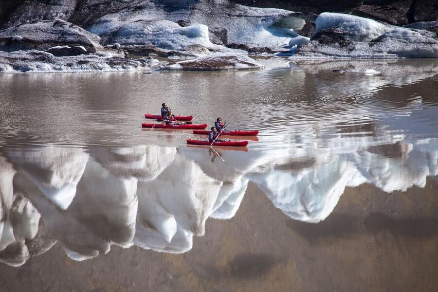 Sólheimajökull: Guided Kayaking Tour on the Glacier Lagoon - Paddling around the icebergs