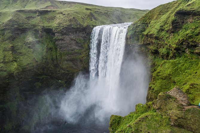 South Coast, Reynisfjara Beach & Waterfalls Small-Group Day Trip from Reykjavik - Skógafoss, a waterfall with real scale
