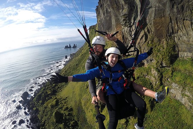 Tandem Paragliding Flights from Vik - Reynisfjara from the air