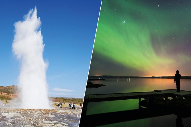The Golden Circle & Northern Lights Guided Combo tour - Geysir and Strokkur: wait for the next eruption