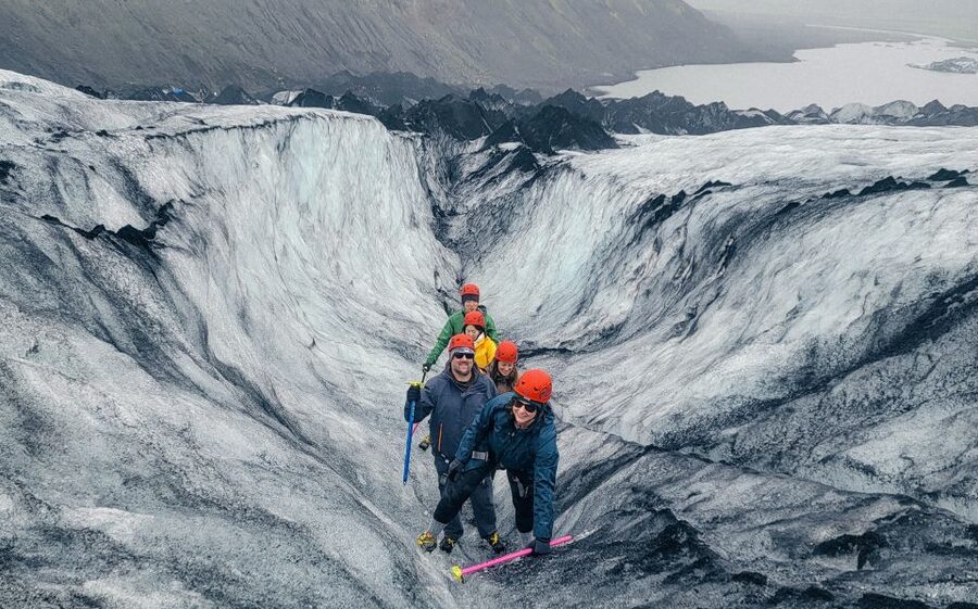 Vik: Guided Glacier Hike on Sólheimajökull - Fitting crampons and learning the route