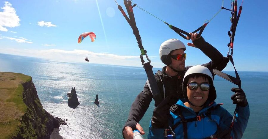 Vík: Paragliding Tandem Flight - The ride from True Adventure to the launch area