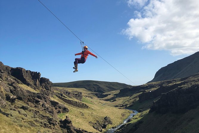 Zipline and Hiking Adventure Tour in Vík - A zipline route built into Vík’s countryside